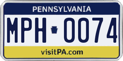 PA license plate MPH0074