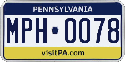 PA license plate MPH0078