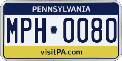 PA license plate MPH0080