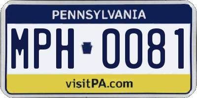 PA license plate MPH0081