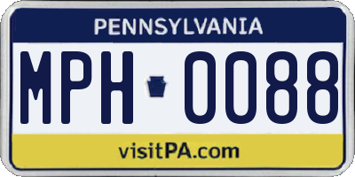 PA license plate MPH0088