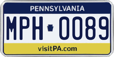 PA license plate MPH0089