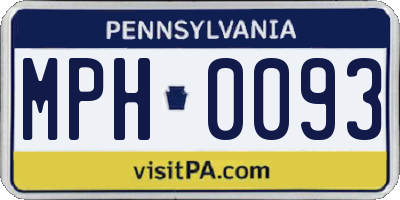 PA license plate MPH0093