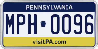 PA license plate MPH0096