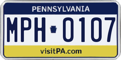 PA license plate MPH0107