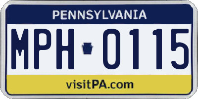 PA license plate MPH0115