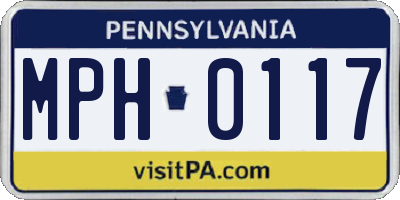 PA license plate MPH0117