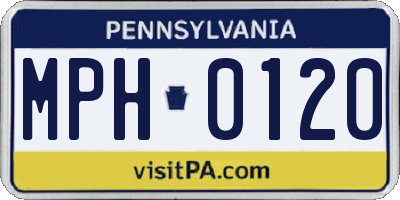 PA license plate MPH0120