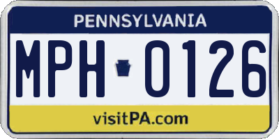 PA license plate MPH0126