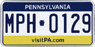 PA license plate MPH0129