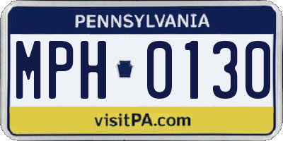 PA license plate MPH0130