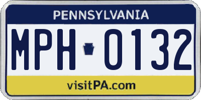 PA license plate MPH0132