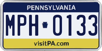 PA license plate MPH0133