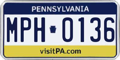 PA license plate MPH0136