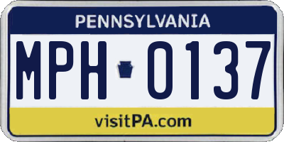 PA license plate MPH0137