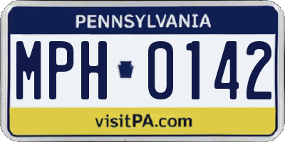 PA license plate MPH0142
