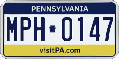 PA license plate MPH0147