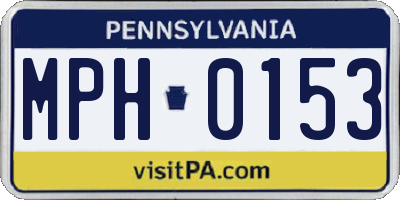 PA license plate MPH0153