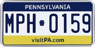 PA license plate MPH0159