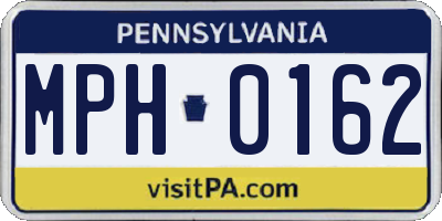 PA license plate MPH0162