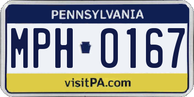 PA license plate MPH0167