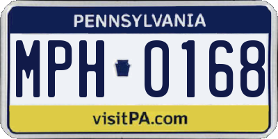 PA license plate MPH0168