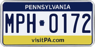 PA license plate MPH0172