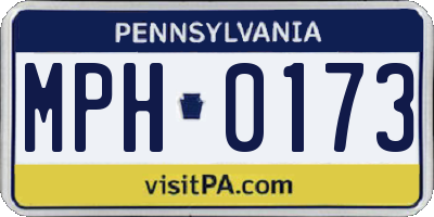 PA license plate MPH0173