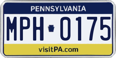 PA license plate MPH0175