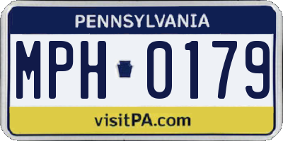 PA license plate MPH0179
