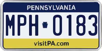PA license plate MPH0183