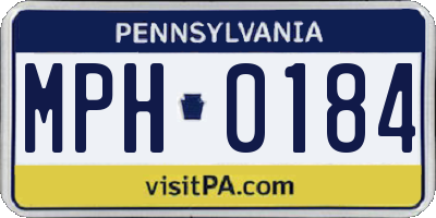 PA license plate MPH0184