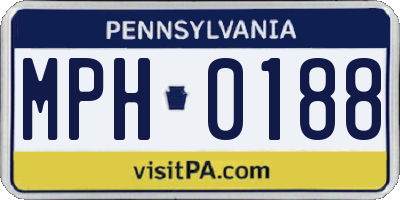 PA license plate MPH0188
