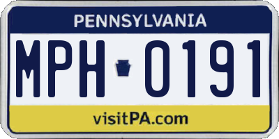 PA license plate MPH0191