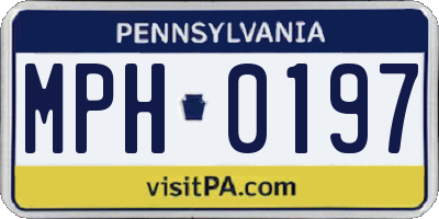 PA license plate MPH0197