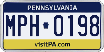 PA license plate MPH0198