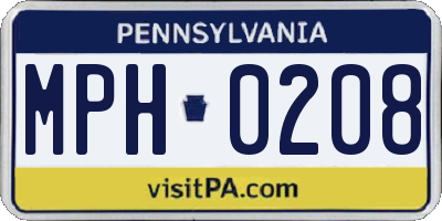 PA license plate MPH0208