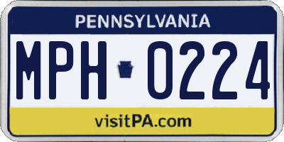 PA license plate MPH0224