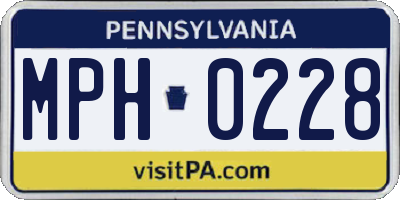 PA license plate MPH0228