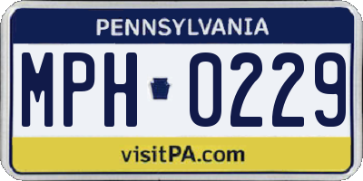 PA license plate MPH0229