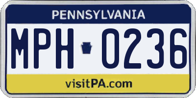 PA license plate MPH0236