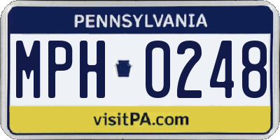 PA license plate MPH0248