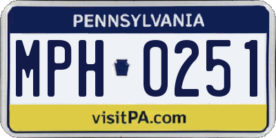 PA license plate MPH0251