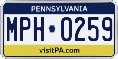 PA license plate MPH0259
