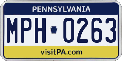 PA license plate MPH0263