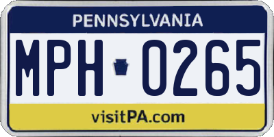 PA license plate MPH0265