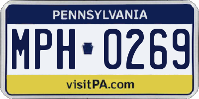 PA license plate MPH0269