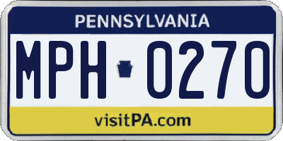PA license plate MPH0270