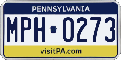 PA license plate MPH0273