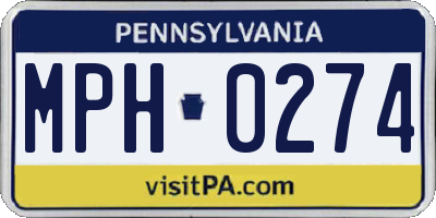PA license plate MPH0274